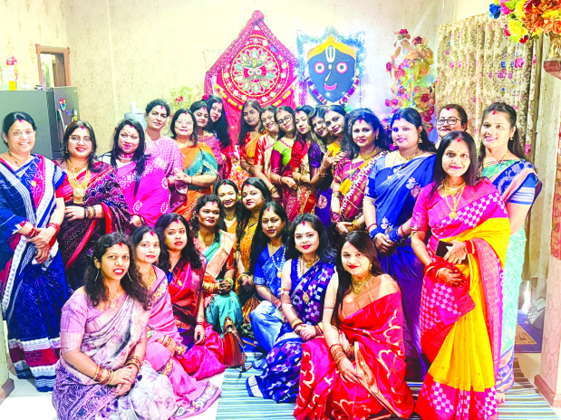 Bahrain Odia Samaj’s (BOS) female members recently conducted special prayers – Sabitri Pooja – for their husbands’ well-being, protection and prosperity. The festival holds unique importance in Odia culture, blending ancient tradition with local customs. For married Odia women, the day of fasting and prayer embodies devotion, love and cultural identity. On this day, the women seek the blessings of their husbands and elders. BOS president Ram Chandra Sahoo and senior members, including Kishor Das and Ashok Pani, thanked and blessed the ladies on the auspicious day. Above, the ladies at the prayer service.
